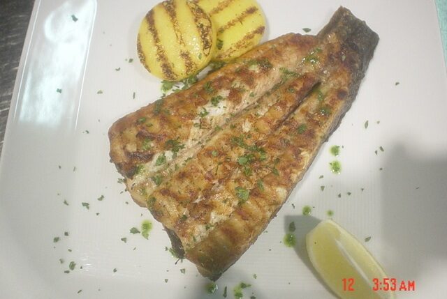 Anguilla ai ferri con polenta